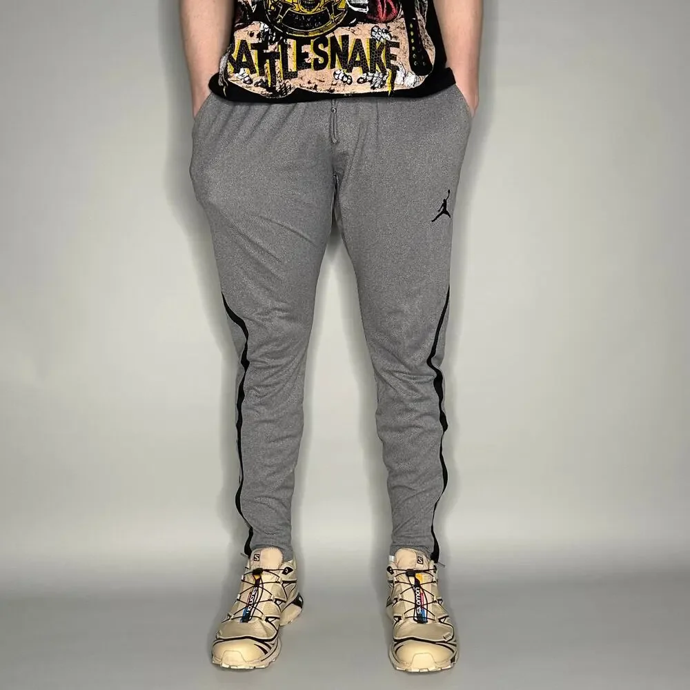 Vintage Y2K Jordan Sweatpants Mens M Slim Fit Grey Black Jumpman Cotton Joggers